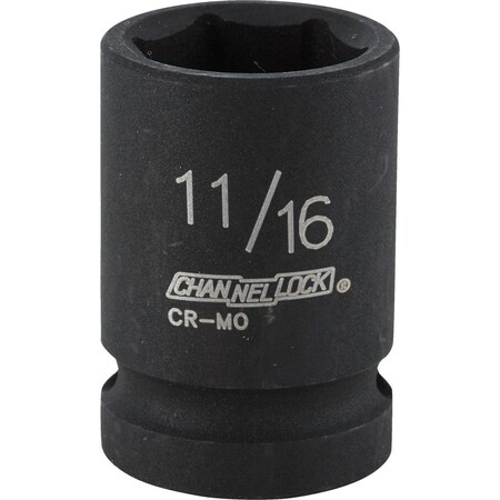 Channellock 1/2 In. Drive 11/16 In. 6-Point Shallow Standard Impact Socket 313181